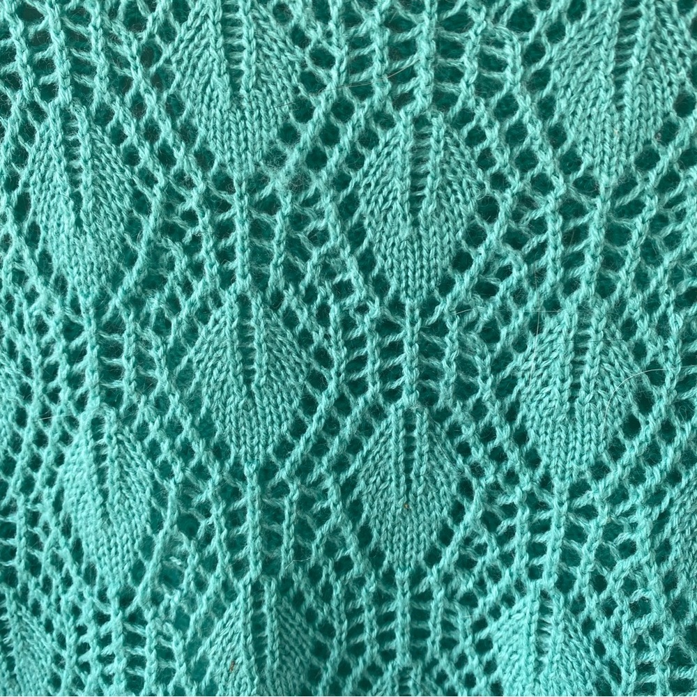 TIMELESS Open Knit Lightweight Crewneck Sea Foam Green Sweater - Picture 4 of 9